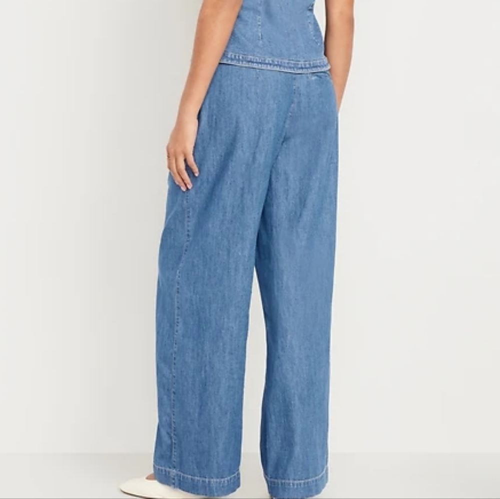 BRAND NEW NWT Wide Leg Blue Denim Jeans 14 Tall - Picture 2 of 14